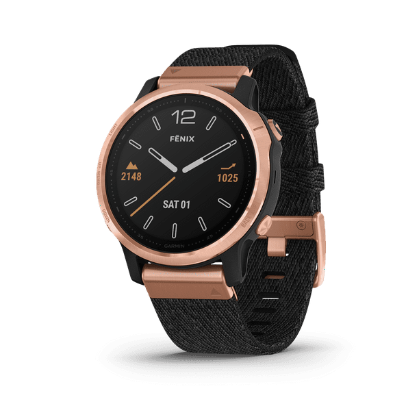 Garmin fēnix® 6S – Sapphire – Rose Gold-tone with Heathered Black