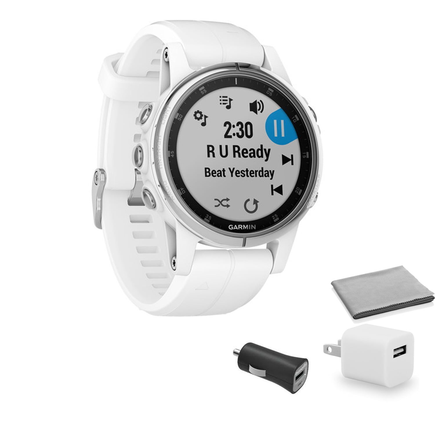 Garmin fenix 5S Plus Sapphire Edition GPS Watch with Universal USB