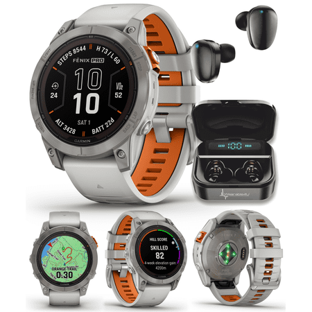 Wearable4U - Garmin Fenix 7 Pro Sapphire Solar Edition: Titanium 47 mm Smartwatch| Up to 22 Days Battery Life, Multisport & Outdoor High-Performance Multi-Band GPS Watch w/Flashlights.