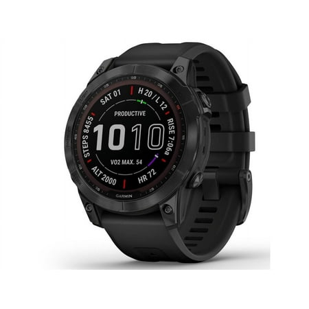 Garmin fenix 7 Sapphire Solar 47mm GPS Smartwatch, Black DLC Titanium/Black Band