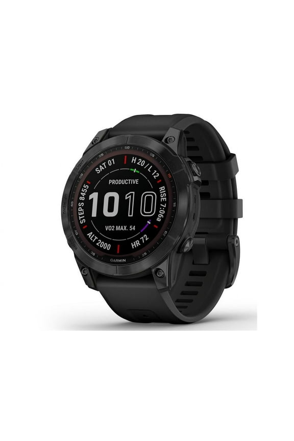 fenix 7 Sapphire Solar, Black DLC Titanium with Black Band