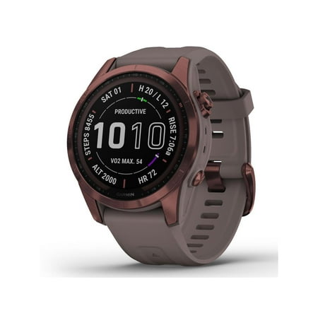 Garmin fenix 7S Sapphire Solar 42mm GPS Smartwatch, Dark Bronze TT/Shale Gray