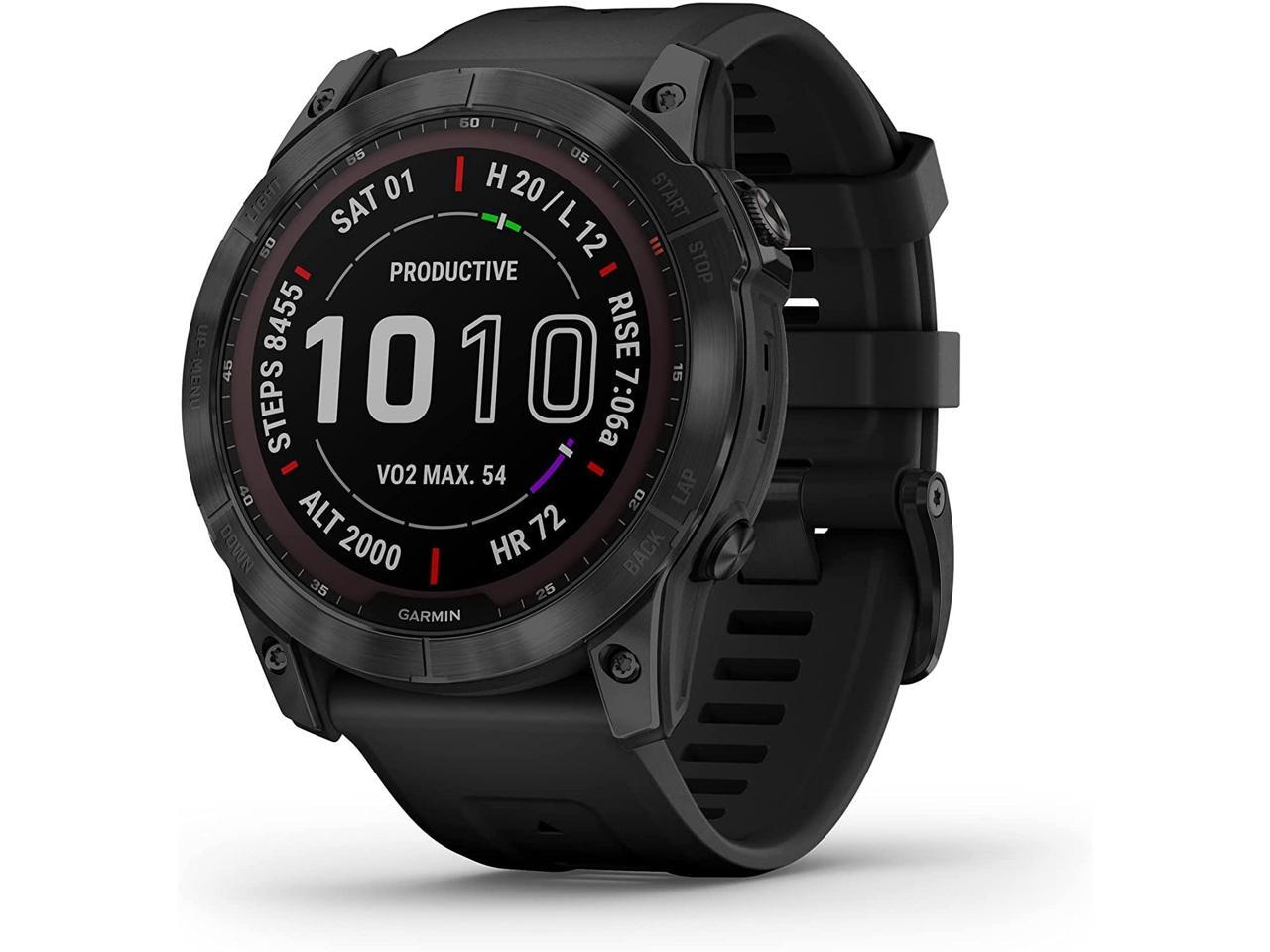 Garmin fenix 7X Sapphire Solar, Black DLC Titanium with Black Band