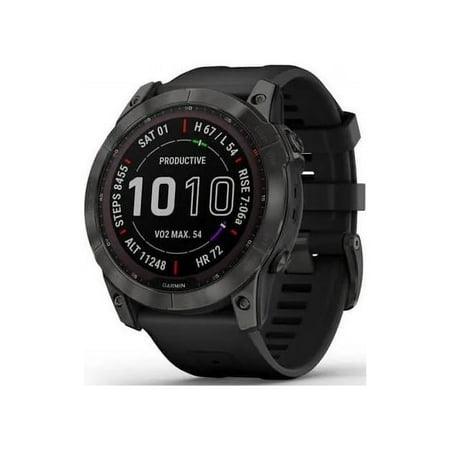 Garmin fenix 7X Sapphire Solar, Carbon Gray DLC Titanium with Black Band