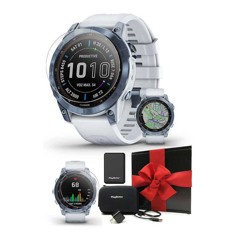 Garmin fenix 7X Sapphire Solar Multisport GPS Watch w/Whitestone Band