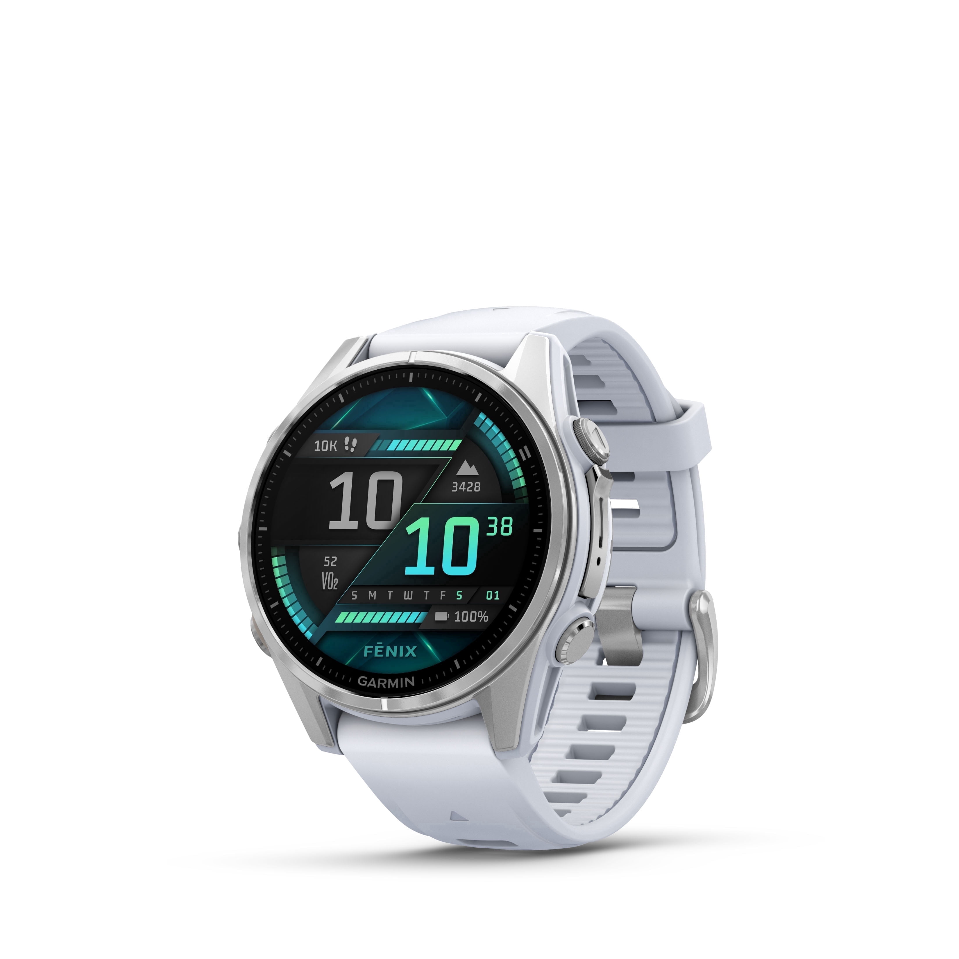 Silver with Whitestone Silicone Band