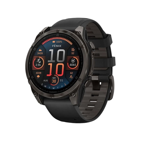 Garmin fēnix® 8, Sapphire, 47mm, DLC Titanium, Black/Pebble Gray
