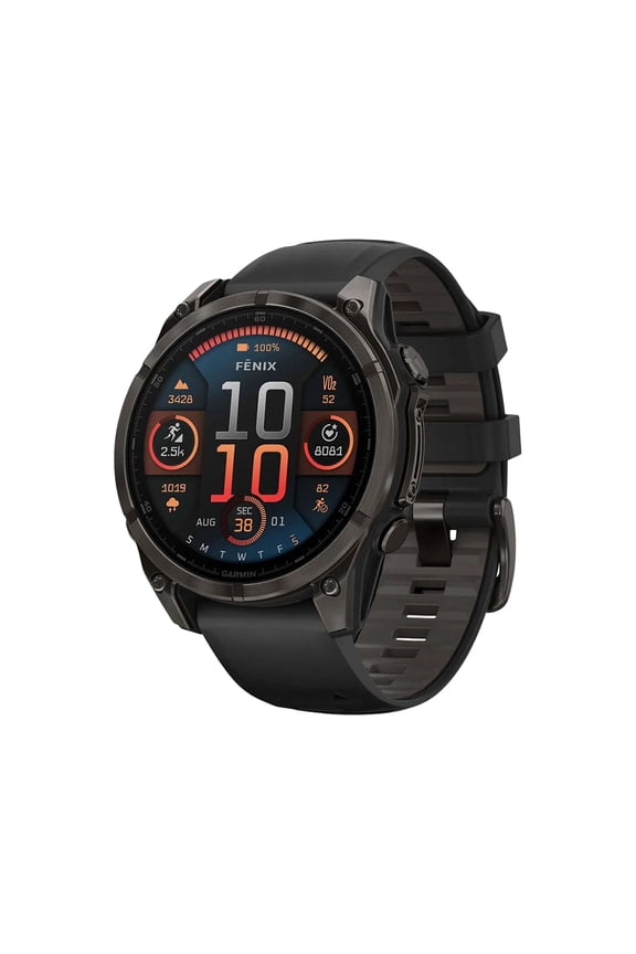 fēnix® 8, Sapphire, 47mm, DLC Titanium, Black/Pebble Gray