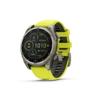 Garmin fenix  8   47 mm, Solar, Sapphire, Premium Multisport GPS Smartwatch, Long-Lasting Battery Life, Dive-Rated, Built-in LED Flashlight, Titanium with Amp Yellow/Graphite Band