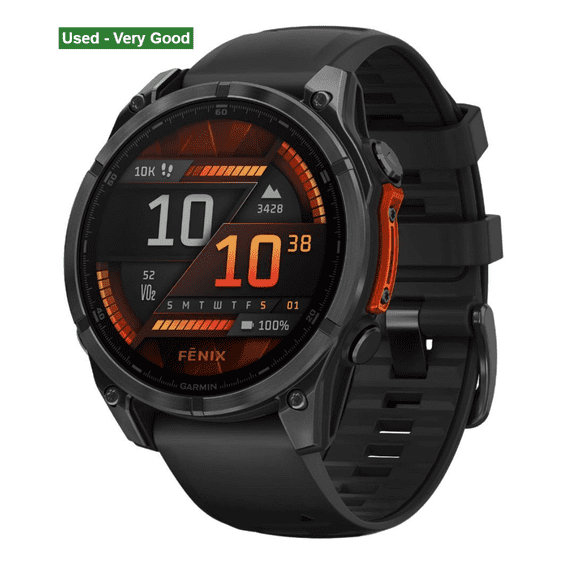 Garmin fenix 8 47mm AMOLED Premium Multisport GPS Smartwatch with Long-Lasting Battery Life, Slate Gray with Black Band