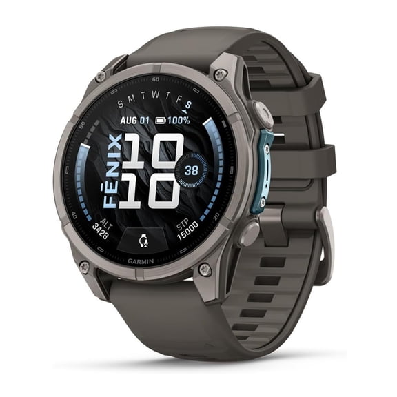 Garmin fenix 9  47 mm Titanium with Pebble Gray Silicone Band