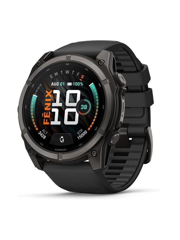fenix 9  51 mm Carbon Gray DLC Titanium with Black Silicone Band
