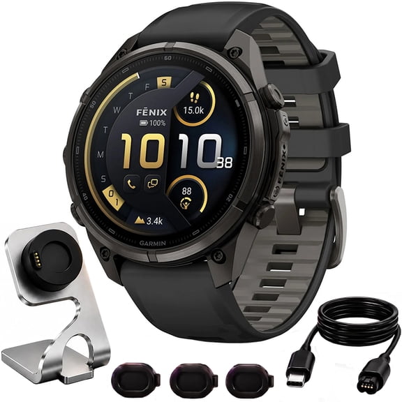 Garmin fenix 9 Pro inReach 47mm AMOLED GPS Smartwatch Bundle