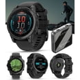 thumbnail image 1 of Garmin fenix E – 47 mm, AMOLED Slate Gray Steel with Black Silicone Band Multisport GPS Smartwatch with Power Bank, 1 of 8