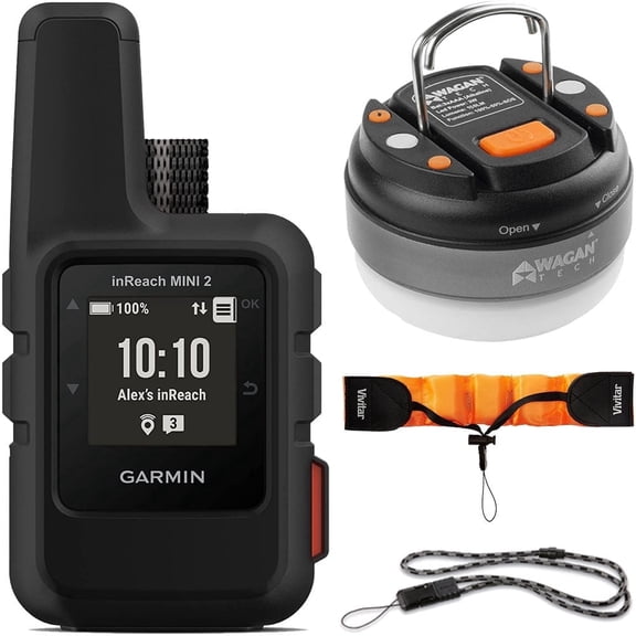 Garmin in Reach Mini 2 Portable Satellite GPS Navigator (Black) W/ Accessory Bundle