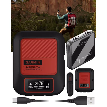 Garmin inReach Messenger Plus 010-02887-00 with Wearable4U Power Bank Bundle