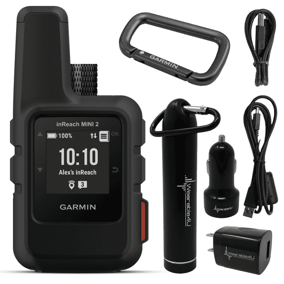 Garmin inReach Mini 2 Satellite 0.9 " Handheld Communicator (Black) with Power Pack Bundle