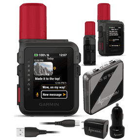 Garmin inReach Mini 3 Plus Rugged Global Satellite Communicator with Touchscreen Texting, Photo & Voice Messaging, Emergency SOS Messages w/ Wearable4U Power Bundle