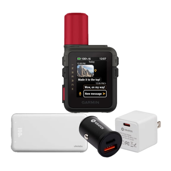 Garmin inReach Mini 3 Plus SOS Satellite Communicator Bundle with Mobile Accessories (4 Items)