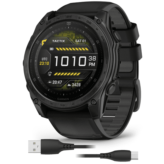 Garmin tactix 8 51mm AMOLED Sapphire Edition Smartwatch with Applied Ballistics Ultralight Solver and Built-In Flashlight