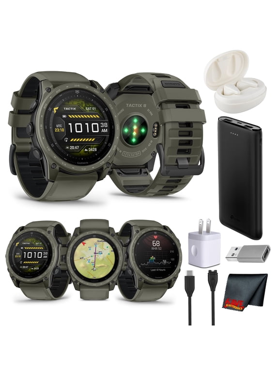 tactix 8 Tactical Smartwatch 51 mm AMOLED Touchscreen, Titanium Sapphire Cerakote Olive Drab Applied Ballistics Ultralight Multiband GPS LED Flashlight Dive Rated