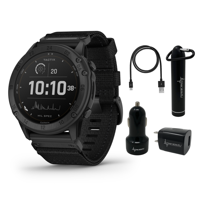 Garmin tactix Delta GPS Smartwatch Solar with Wearable4U Power Pack Bundle