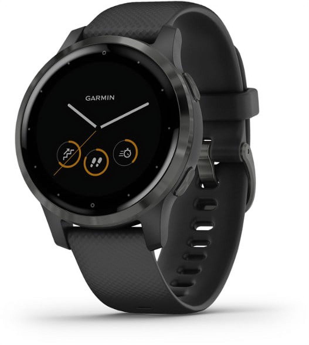 Garmin vívoactive® 4S Slate Stainless Steel Bezel with Black Case and Silicone Band - image 1 of 7