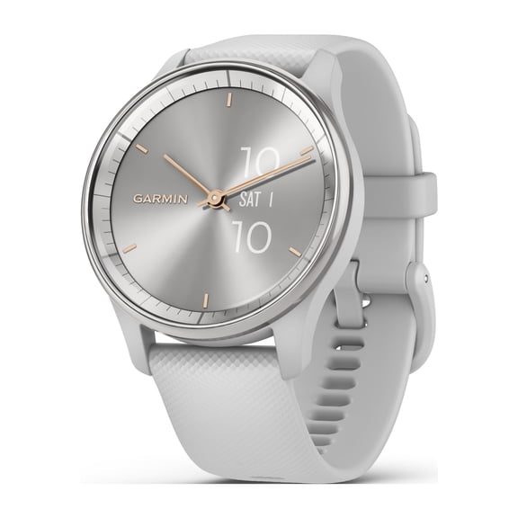 Garmin Vívomove® Trend Silver Stainless Steel Bezel with Mist Gray Case and Silicone Band