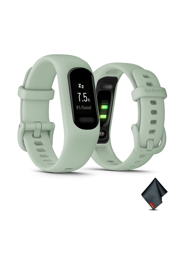 vívosmart 5, Fitness Tracker, Long-Lasting Battery, Simple Design, Cool Mint Bundle With Microfiber Cleaning Cloth