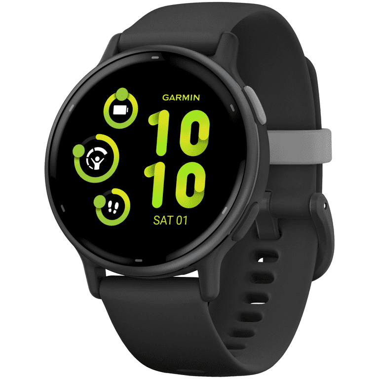 Garmin Vivoactive 5 Smartwatch, Slate Aluminium Bezel, Black Case