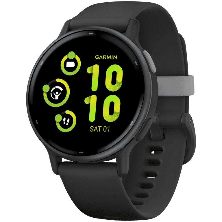vivi　5 Garmin Vivoactive 5 Smartwatch, Slate Aluminium Bezel, Black Case