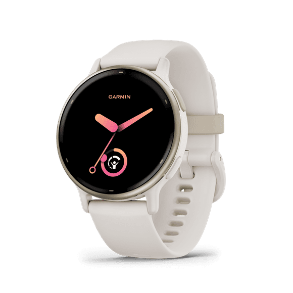 Garmin vívoactive 5 Fitness-Tracking Smartwatch with Aluminum Bezel and Silicone Band, Ivory
