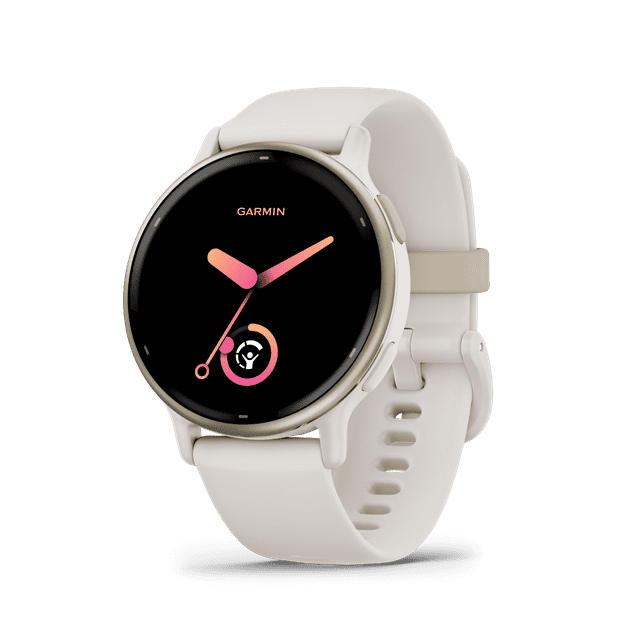 Garmin vívoactive 5 Fitness-Tracking Smartwatch with Aluminum Bezel and Silicone Band, Ivory