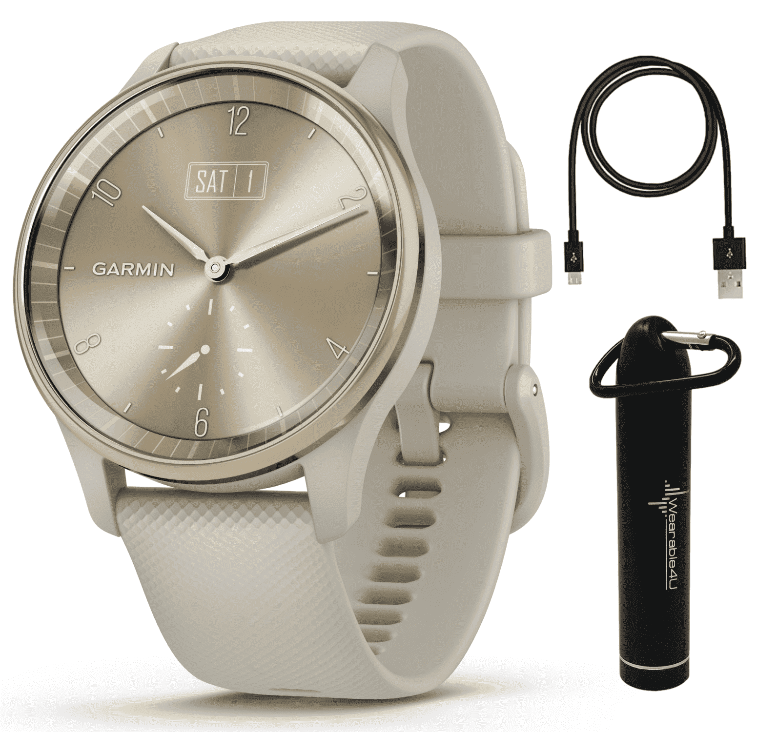 Garmin vivomove Trend 40mm Women's Smartwatch, Cream Gold