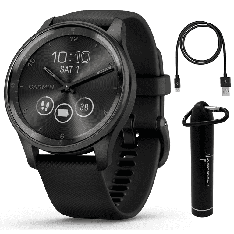 Best Buy: Garmin vívomove HR Sport Hybrid Smartwatch Black 010-01850-11