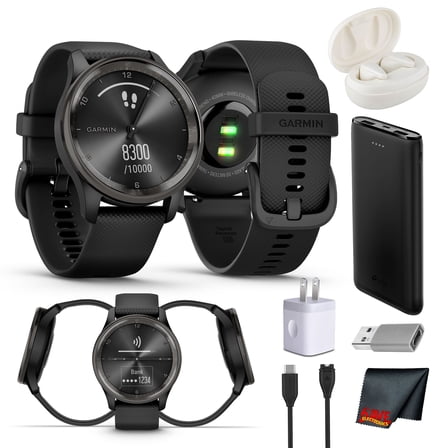 Garmin vivomove Trend Analog Smartwatch Slate Bezel - Black Case