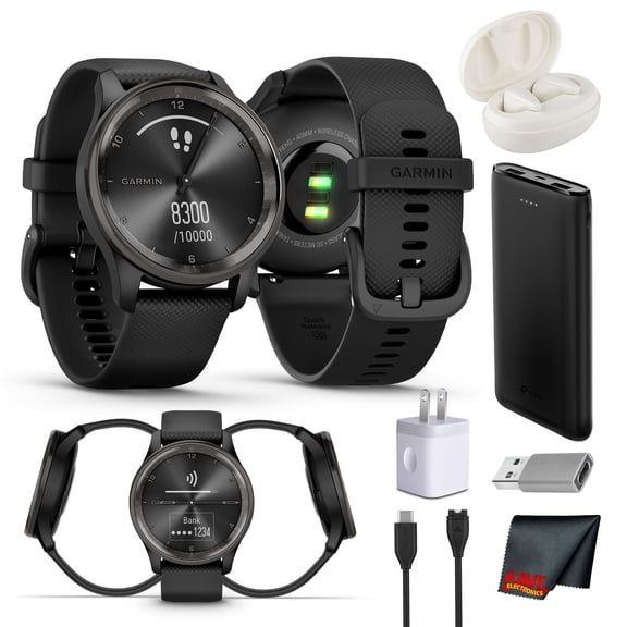 Garmin vivomove Trend Analog Smartwatch Slate Bezel - Black Case