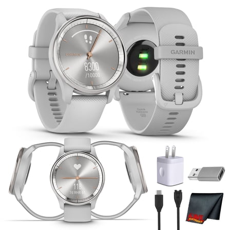 Garmin vivomove Trend Hybrid Smartwatch Silver Bezel - Mist Grey Case