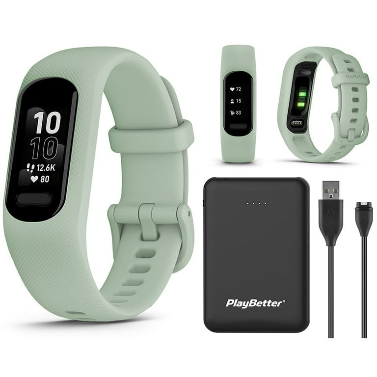 Garmin vivosmart 5 Mint S M Fitness Tracker Bundle with PlayBetter Portable Charger