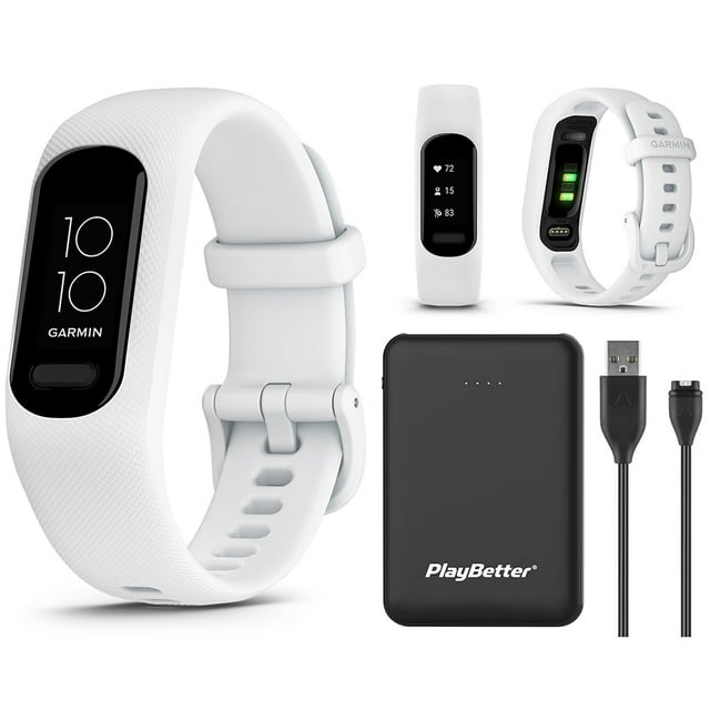 Garmin Vivosmart 5 Fitness Tracker Heart Rate Monitor Sleep Tracking Unisex White S/M