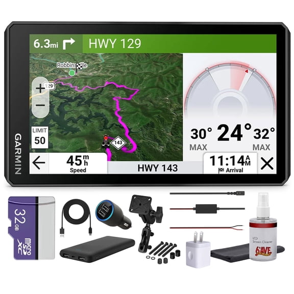 Garmin zmo XT3, 6 Rugged Motorcycle GPS, Lean Angles, Custom Route Planning, Adventurous Navigation, Group Rides Bundle with Accessories