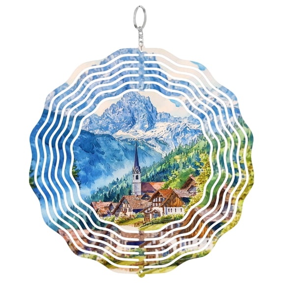 Garmisch Partenkirchen Bavaria 3D Wind Spinner Stainless Steel Hanging Sculpture Garden Decor Gift For German