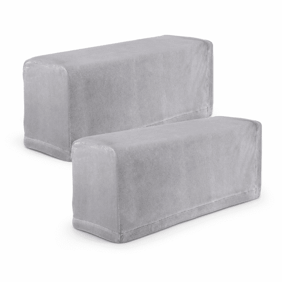 ABCISI 2Pcs Stretch Fabric Armrest Covers Anti-Slip Spandex Recliner Armchair Couch Armrest Protector Furniture Protector Armchair Slipcovers Grey