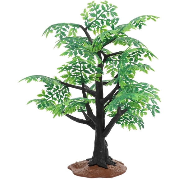 Garneck Miniature Maple Tree Model: Green 12'' Artificial Plant Tabletop Ornament - Fake Autumn Figurine for Diorama Micro Landscape Decoration Harvest Spring Wedding Party