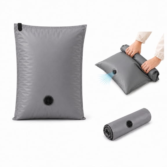 Garnen 1x Compression Bags for Travel 19.7x27.6", No Pump Vacuum Storage Bags Roll-Up Compression Packing Bags for Pillow Winter Coats Space Saver Bag