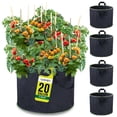 thumbnail image 1 of Garnen [20 Gallon] Garden Grow Bags (5 Packs) Vegetable/Flower/Plant Growing Bags Heavy Duty Thickened Nonwoven Fabric Planter with Reinforced Handles, 1 of 8