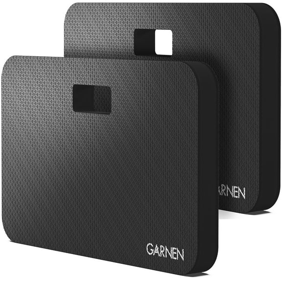 Garnen 2X Foam Gardening Kneeling Pad, Extra Large Thick Multifuctional Comfortable Water Resistant Lightweight Indoor Outdoor EVA Foam Mat Pad with Carry Handle for Yoga, Exercise, Baby Bath [Black]