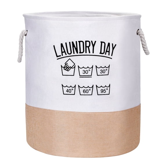 Garnen 80L Large Laundry Basket Hamper, Foldable Round Laundry Bag With Handle, Collapsible Dirty Clothes Organizer Easy to Clean For Dorm Room