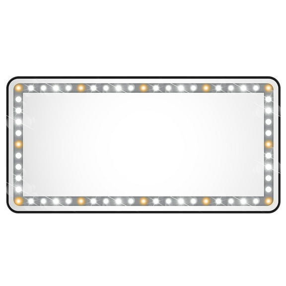 Garnen Car Sun Visor Mirror Makeup Mirror with Lights for Car, Universal Car Vanity Mirror With Lights LED, 3 Color Mode & Dimming with Straps