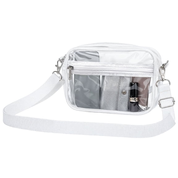 Garnen Clear Purse for Stadium Events, Clear Crossbody Bag, Clear Bag for Concerts Festival, Clear Stadium Purse Bag With Zipper and Adjustable Strap